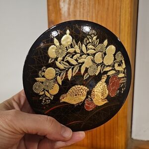 Japanese Enanelware Coaster Set With Quail Design